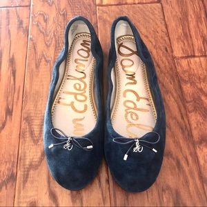 Sam Edelman Felicia Ballet Flat, Dark Navy Suede, Size 7.5